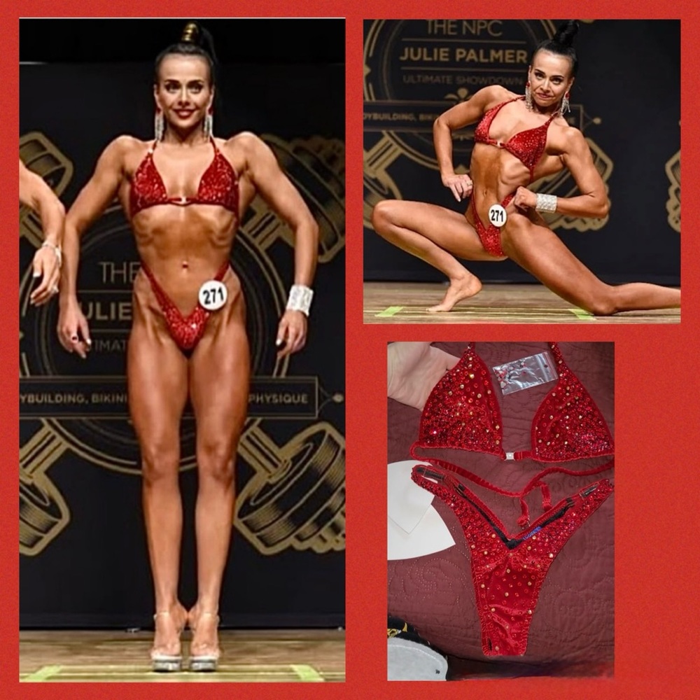 Red Crystal Bikini Set - Women Swim
